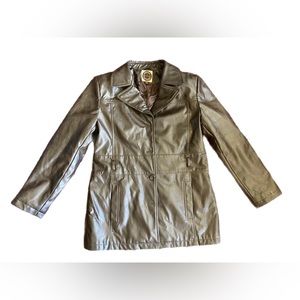 Brown genuine leather jacket